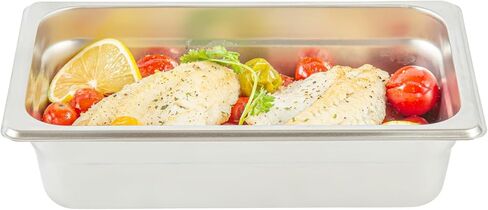 Restaurantware Hotel Pan عدد 1 عدد 1/4 حجم مضاد للمربى 2.5 بوصة قابل للتجميد العميق 24 غطاء وعاء بخار من الفولاذ المقاوم للصدأ مقاس 24 يُباع بشكل منفصل، للاستخدام في المطابخ التجارية والكافيتريات ومناسبات تقديم الطعام in Saudi Arabia