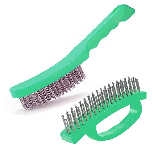 Wire Scratch Brush Set Heavy Duty Stainless Steel Wire Brushes Deeping Cleaing for Paint Removal Welding Slag Rust Solder Scale (Yellow, 2 pcs) in Kuwait