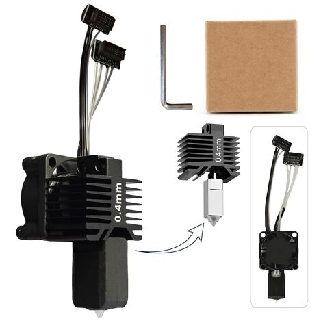 Original Bambuu Lab P1P P1S Hotend Complete Kit, 0.4MM Hardened Steel Nozzle Full Assembly with Fan, Ceramic Heater, Nozzle, Thermistor, Extruder Heating Block Replacement for Bambu Lab P1 3D Printer in Saudi Arabia