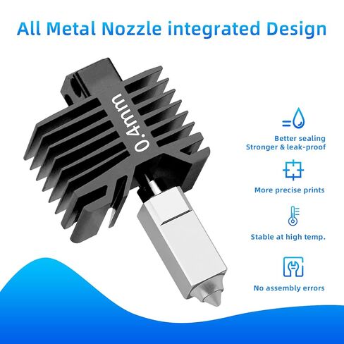 Original Bambuu Lab P1P P1S Hotend Complete Kit, 0.4MM Hardened Steel Nozzle Full Assembly with Fan, Ceramic Heater, Nozzle, Thermistor, Extruder Heating Block Replacement for Bambu Lab P1 3D Printer in Saudi Arabia