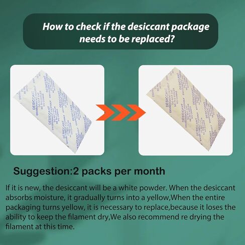 3D Printer AMS Filament Desiccant Pack for Bambu Lab P1S P1P X1 X1C AMS Other Filament Boxes, Moisture Absorber for PLA PETG ABS TPU Filaments, Keep Filaments Dry and Printing Smoothly in Kuwait