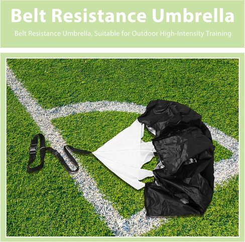 Kisangel Running Resistance Umbrella Speed Training Parachutes with Adjustable Waist Strap for Workouts Speed Strength Training Accessories in Saudi Arabia