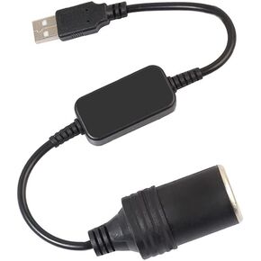 5V USB A Male to 12V Car Cigarette Lighter Socket Female Converter for Car Cigarette Lighters DVR Dash Camera (Below 8W),1.2m/47.24 inches