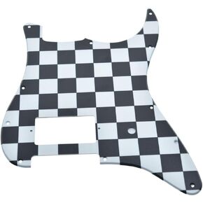 Dopro 11 Hole ST Strat Guitar 3D Printed plastic pickguard Scratch Plate for USA/Mexican FD Standard Strat Black/White Grid
