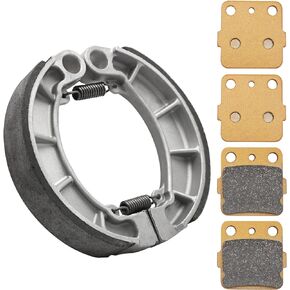 Semi-Metallic-Pro Front Brake Pads & Rear Brake Shoes for Honda Rancher 420 2007-Up Foreman 500 520 2014-Up, OEM# 06435-HP7-A01 06435-HP5-602 06430-HN0-A30