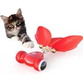MayMaw Kitifish Smart Interactive Cat Toy for Indoor Cats, Automatic Cat Toy with Feather and Bell for Self Moving, Cat Fish Toys for Cats That Like to Hunt, USB Rechargeable Kitten Toys