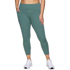 RBX Women's Squat Proof 7/8 Legging with Pockets, Quick Dry Running Leggings with Curved High Rise Waistband with Plus Sizes