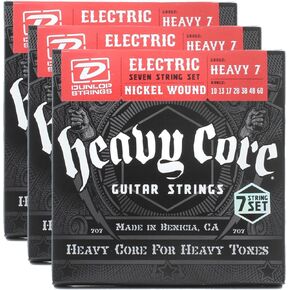 3 Sets of Dunlop DHCN1060 Heavy Core 7/SET Electric Strings