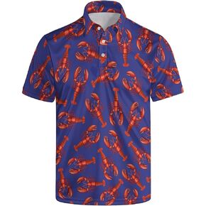 Men's Polo Shirt Funny Golf Shirts Dry Fit Print Performance Short Sleeve Collared Golf Polo Shirts for Men, S-4XL