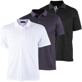 3 Pack Mens Polo Shirts Summer Quick Dry T-Shirt Slim Fit Short Sleeve Casual Sports Workout Golf Tees