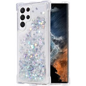 Galaxy S24 Ultra Case, Galaxy S24 Ultra Glitter Case Butterfly Clear Bling Sparkle Floating Liquid Luxury Fashion Girly Women Cute Case for Samsung Galaxy S24 Ultra (Butterfly)