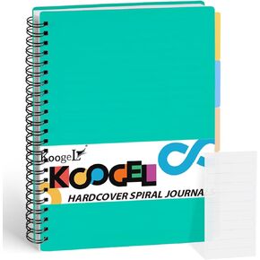 دفتر ملاحظات حلزوني ذو غلاف صلب من Koogel مع علامات تبويب، مجلات جامعية مقاس 8.5 × 11 بوصة مع فواصل موضوع دفتر ملاحظات حلزوني ذو حواف مثقوبة لمكتب المدرسة، أرجواني