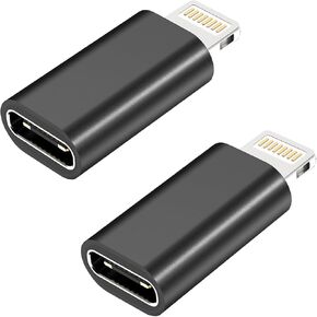 [MFi Certified]2Pack USB C to Lightning Adapter,Lightning Male to USB C Female Adapter with 27W PD Fast Charging for iPhone 14/13/12/11/SE/Pro Max Mini, iPad,Support Data Transfer,Not for Audio/OTG in Saudi Arabia