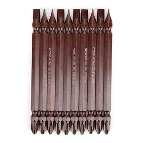 10Pcs Magnetic Double Ended Screwdriver Bit 100mm Length Screwdriver Bits 6.3mm Rod Diameter Screwdriver Bit Set(Double Ended H6.3 x 100 x PH2 / SL6) (Double head