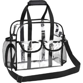 MOFASVIGI Clear Bag Stadium Approved Transparent Waterproof Clear Tote Bags for Work, Sports Games, Concerts,Travel-12 x12 x6