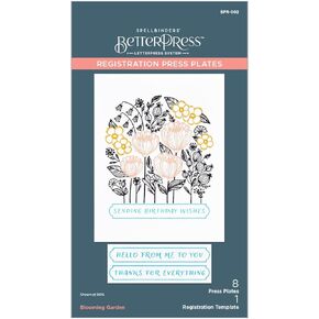 Spellbinders Blooming Garden BetterPress Registration Press Plate, Metal