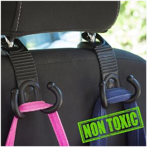 Car SUV Seat Headrest Hooks Back Hanger Holder Hang Purse Grocery Bag Handbag Cloth Coat Universal Vehicle Storage Organizer Gadget Car Accessories for Mom Women Men