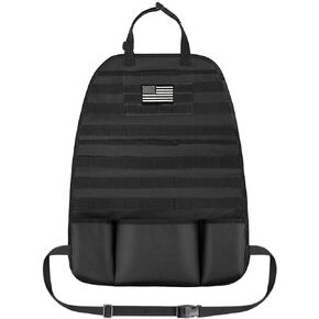 Tactical Seat Covers, Molle Seat Back Organizer, Tactical Molle Vehicle Panel for Car Seat Cover Protector (Black)