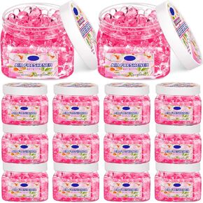 12 Pcs Air Freshener Gel Bulk Odor Eliminator Gel Beads Odor Removing Gel Long Lasting Air Freshener Beads Eliminates Odors in Bathrooms, Cars, Boats, Rvs and Pet Areas 8 Ounce (Jasmine)