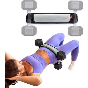 Mini Hip Thrust Belt for Gym or Home Workouts, Slip-Resistant Padding that Protects your Hips - Use with Dumbbells, Kettlebells, or Plates