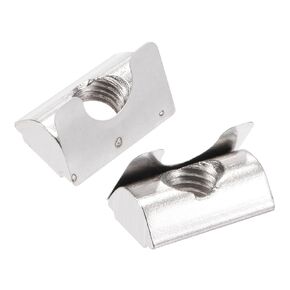 uxcell M6 Roll in Spring T Nut with Spring Sheet Carbon Steel for 3030/4040 Series Aluminum Extrusion Profile Rail with 8mm Slot 25Pcs