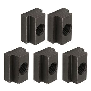 5 Pcs T Slot Nuts, Black Oxide Finish Hammer Head Fastener Nut T Sliding Nut Block Clamping Table Slot Nut Fit Into T-Slots in Machine Tool Tables
