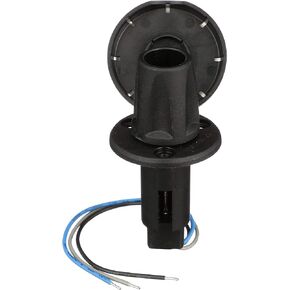 Attwood 910R3PSB-7 LightArmor™ 910R Series Round Plug-in Light Base — for All-Around Pole Light, 3-Pin, Black Stainless Cover