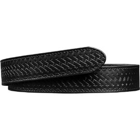 Perfect Fit Mechanics Belt Hook and Loop No Scratch Buckleless Law Enforcement Inner Belt 1.5 Inch Wide Black Leather
