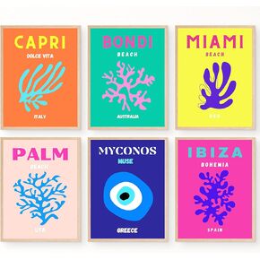 Aesthetic Matisse Wall Art Pastel Danish Posters Pink and Blue Inspirational Wall Art Decor for Women, Teen Girls Room Bedroom College Dorm Aesthetic Matisse Pictures set of 6, 8x10 UNFRAMED