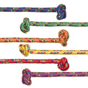 Champion Sports Braided Nylon Jump Ropes, 8 Ft, Assorted, 6/Pack