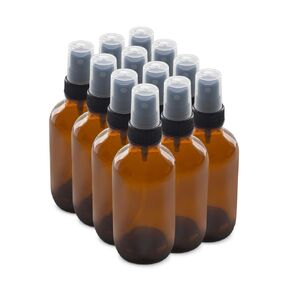 The Bottle Depot - 12 Pack - 4 oz Glass Spray Bottle - Green - 22-400 Neck Finish - Boston Round Bottles - UV Rays Protection