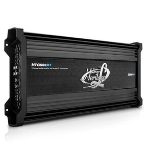 Lanzar 5-Channel Mosfet Amplifier - Wireless BT Streaming Audio Interface, 2 Ohm Stereo Stable with High Pass and Low Pass Filter Controls, Bridgeable at 4 Ohms, Bass Boost Circuit - HTG559BT