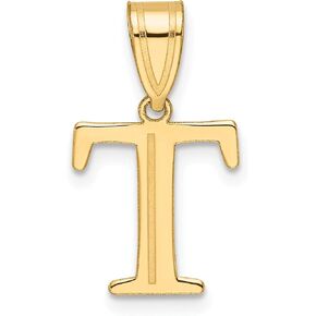 Jewels By Lux 14k Polished Etched Letter Initial Charm Pendant (Length 19mm) in Saudi Arabia