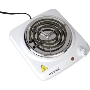 Courant Electric Burner, Countertop Single coiled portable Hotplate 1000W, White