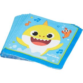 Baby Shark Luncheon Napkins, 6.5" (16-Pack) - Adorable Table Accessory, Perfect for Kids' Parties & Celebrations