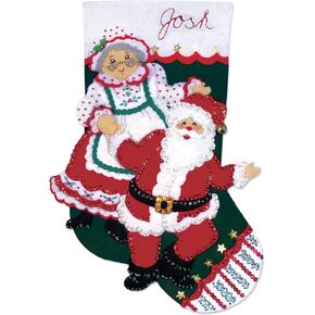 Tobin Dancing Claus Felt Stocking Kit, Multicolored
