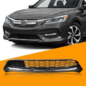 YLT AUTO Front Bumper Cover Lower Grille Replacement Shroud Front Honeycomb Air Intake for 2016-2017 Honda Accord Sedan