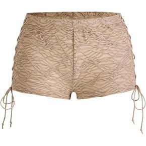 Milumia Women Lace Up Low Waisted Mini Shorts Grommet Knot Side Skinny Hot Shorts