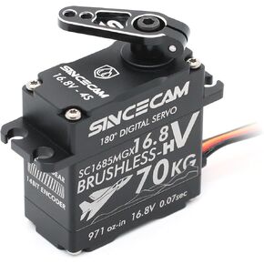 70 كجم مقاوم للماء 4 خطوط 16 فولت عزم دوران عالٍ رقمي بدون فرش توجيه مؤازر قابل للبرمجة جميع المعادن المائلة والعتاد الألومنيوم مناسبة 1/10 1/12 Rc روبوت زاحف (180 درجة أسود) in Kuwait