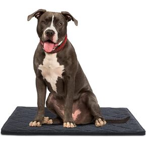 Chewproof Dog Crate Pad Mat for Tough Dog, Indestructibl and Water Resistant Dog Mat for Aggressive Chewer, 28"x47" Durable Bed Mat Design for Dog Cage (28"x47", Black)