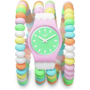 Swatch Women Dress Pink Watch Plastic Quartz Caramellissima L