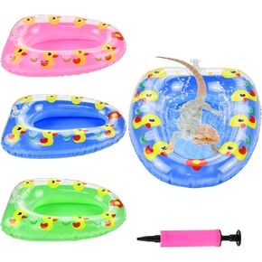 Lizard Bath Float Bath hub Toys with Inflatable Needle Beard Dragon Swim Interactive Inflatable Toys Set in 3 Colors for Lizard Gorky Hamster Most of Small Animals (3Pcs)