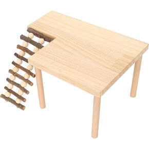 Hamster Wooden Platform, Hamster Climbing Ladder Toy Cage Accessories for Guinea Pigs Chinchillas Gerbils Hamster