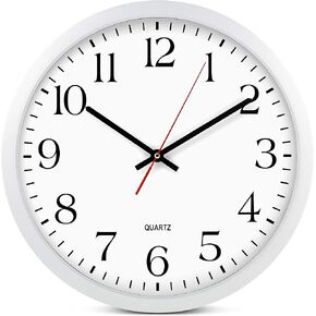 Bernhard Products Black Wall Clock, Silent Non Ticking - 16 Inch Extra Large Quality Quartz Battery Operated Round Easy to Read Home/Office/Business/Kitchen/Classroom/School Clocks