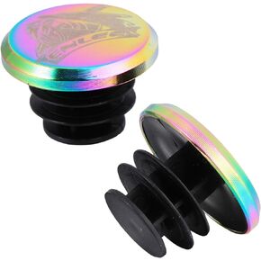 BESPORTBLE 2Pcs Bike Handlebar Bar End Plugs Caps Colorful Handle Grip Bar End Stopper Aluminum Alloy Bike Handle Grip Stoppers