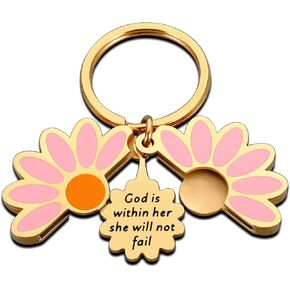Religious Baptism Easter Keychain GraduationGifts for Women Her Christian Confirmation Gift for Daughter Teen Girls Bible Verse Catholic Church Gifts for Female Friends Mom Sister Birthday Christmas
