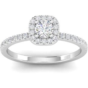 1/2ctw Diamond Halo Engagement Ring in 10k White Gold