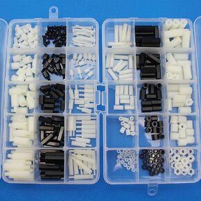 360pcs M2 M3 M4 Male Female Nylon Hex Spacer Standoff Screw Nut Assortment Kit