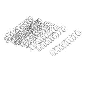 uxcell Compression Spring,304 Stainless Steel,9mm OD,0.5mm Wire Size,50mm Free Length,Silver Tone,10Pcs