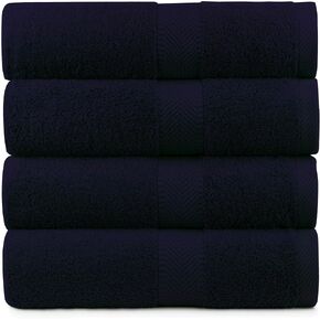 Terry Absorbent Bath Towels, Pink, Set of 4